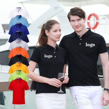 Camisas pólo unissex de logotipo personalizado de alta qualidade